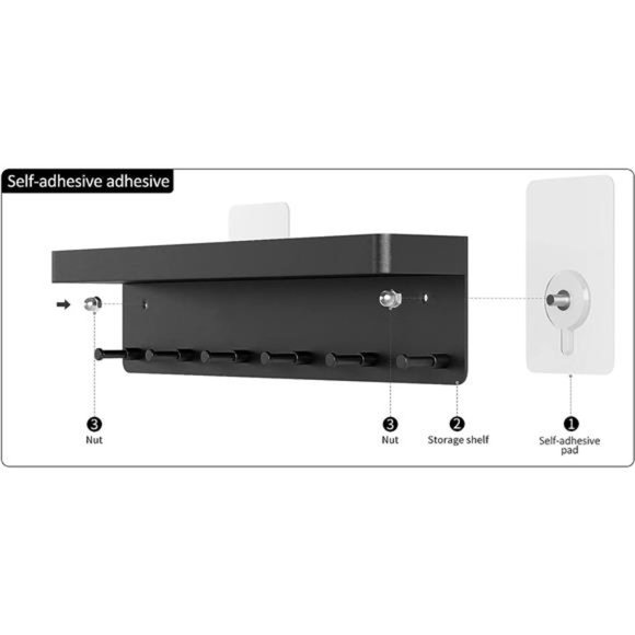 Key Holder for Wall Decorative - Mail Organizer & Key Rack with Tray for Hallway - Picture 2 of 6